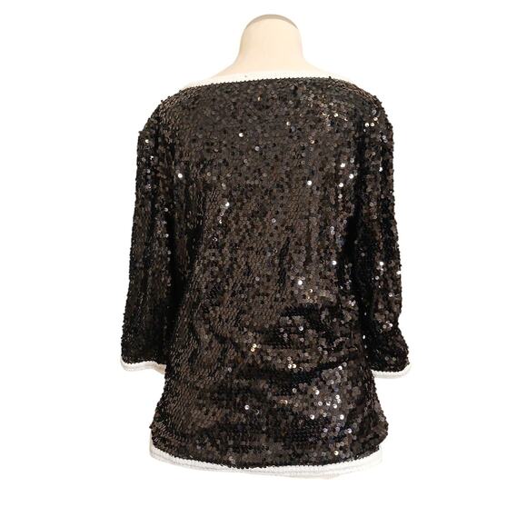IMAN Global Chic Rock The Runway Sensational Sequin Blazer Jacket Sz Large Black - Picture 6 of 16